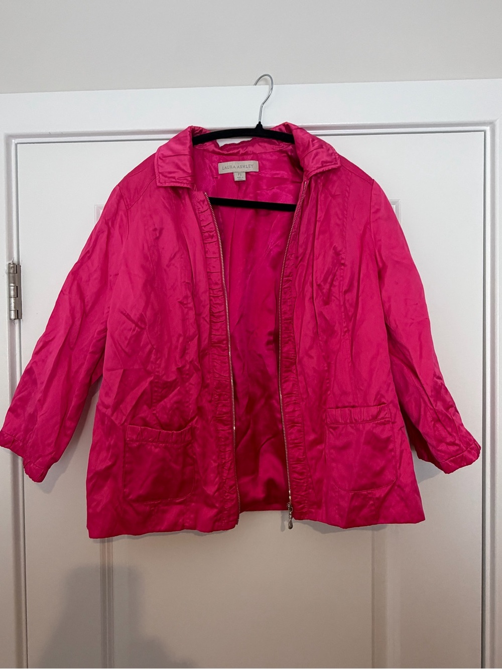 Laura Ashley Vibrant Pink Zip-Front Blazer Jacket